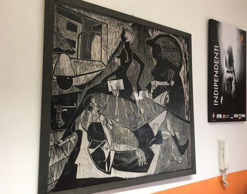 Quadro contro la tratta, sede Piam, Asti Ph Laura Nosenzo