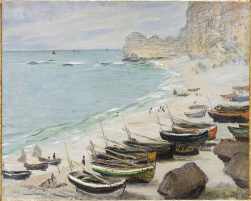 Claude Monet - Bateaux sur la plage à l'Etretat