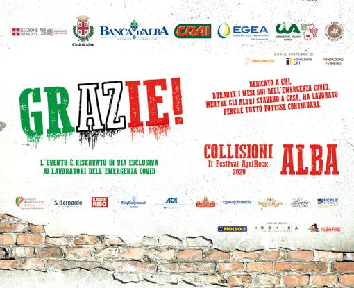 Al via il festival “GRAZIE” di Collisioni, per ringraziare che nei mesi bui del Covid ha lavorato per il territorio