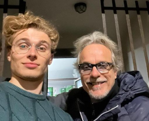Giulio Ferrari con Mario Nosengo, in una pausa dal set Giulio Ferrari con Mario Nosengo, in una pausa dal set