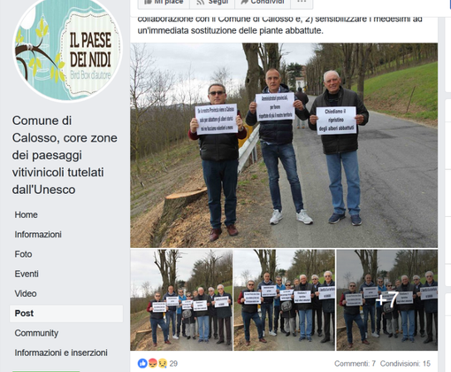 La schermata del post che ha innescato la polemica