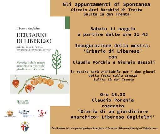 Genova: torna “Spontanea, la natura che cura” l’11 e 12 maggio nel segno di Libereso Guglielmi Genova: torna “Spontanea, la natura che cura” l’11 e 12 maggio nel segno di Libereso Guglielmi
