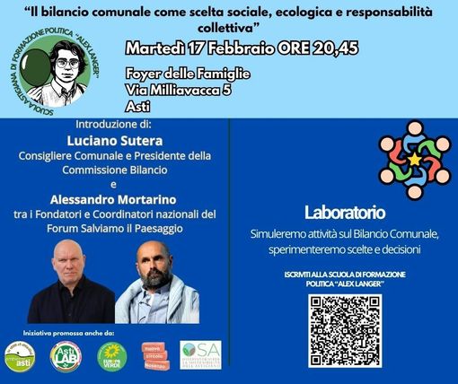 La Scuola di politica “Alexander Langer” si interroga sul bilancio comunale: scelte sociali, ecologiche e partecipate La Scuola di politica “Alexander Langer” si interroga sul bilancio comunale: scelte sociali, ecologiche e partecipate
