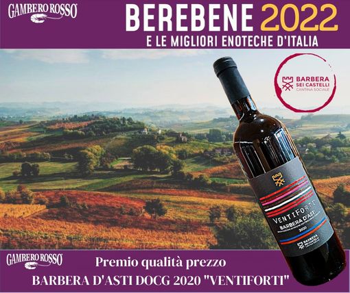 La Cantina Sociale Barbera dei Sei Castelli premiata dal Gambero Rosso La Cantina Sociale Barbera dei Sei Castelli premiata dal Gambero Rosso