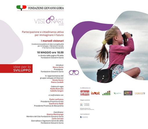 Secondo incontro del ciclo &quot;I martedì visionari&quot; martedì 18 sui canali social della Fondazione Goria