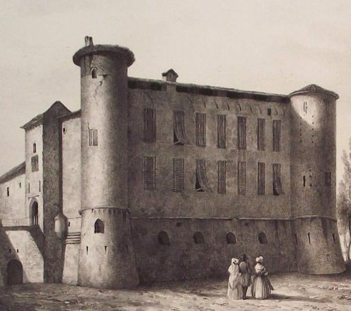 Il castello di Moasca visto da Enrico Gonin a metà 800