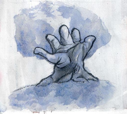 Nell'immagine, la mano-albero di Andrea Franzosi