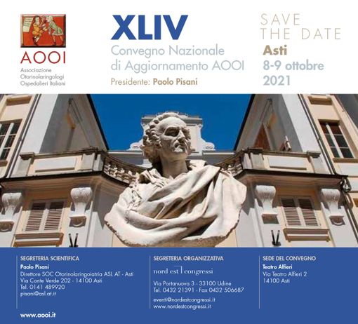 Ad Asti il convegno nazionale degli otorinolaringoiatri ospedalieri. In arrivo 200 medici da tutta Italia