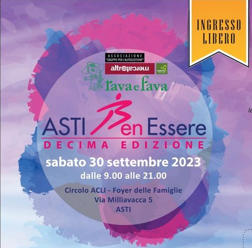 Decima edizione per "ASTI Ben ESSERE", giornata dedicata alla cura di sé in chiave olistica