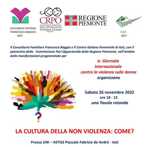 Una tavola rotonda sulla cultura della non violenza, ad Asti al Polo universitario Una tavola rotonda sulla cultura della non violenza, ad Asti al Polo universitario