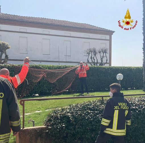 Un'immagine dell'intervento di ieri di via Trieste ad Asti