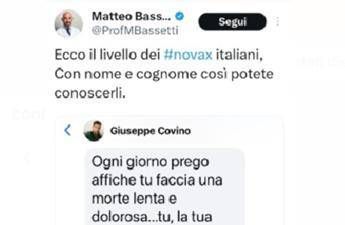 &quot;Una morte lenta e dolorosa&quot;, minacce e insulti a Bassetti: lui pubblica post dell'autore