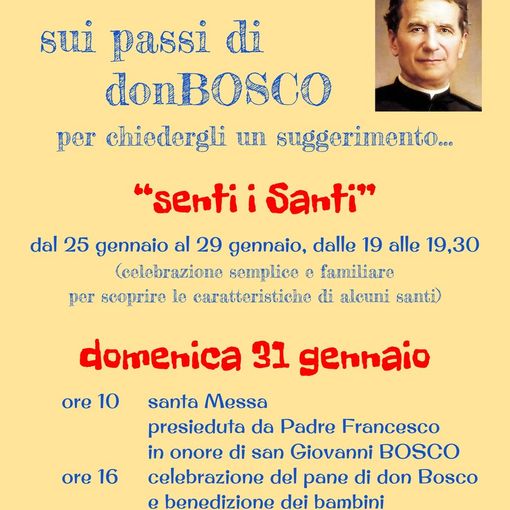 Da lunedì celebrazioni e momenti di riflessione per la festa di don Bosco