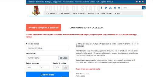“Il tuo computer è bloccato”: tentativo di estorsione con sito falso della Polizia di Stato