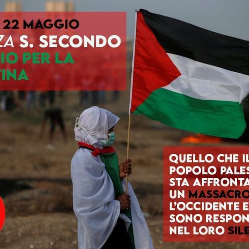 Oggi alle 17 presidio per la Palestina del Collettivo Terzo Intermezzo