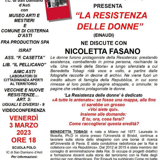 Un ricco calendario di conferenze in programma a marzo per “Vecchie e nuove R- Esistenze – Art. 3_9: uguali e diversi”