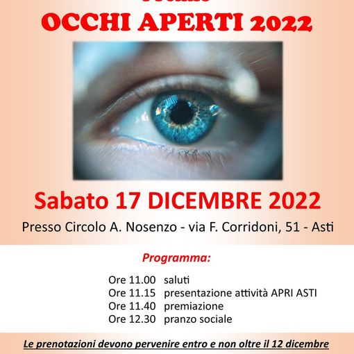 Anche quest'anno l'Apri di Asti consegnerà il &quot;Premio Occhi Aperti&quot;