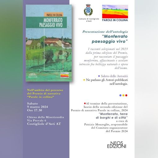Presentazione costigliolese per l'antologia &quot;Monferrato Paesaggio Vivo 2023&quot; 