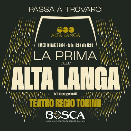 Le 'bollicine' di Bosca saranno protagoniste anche al Regio di Torino