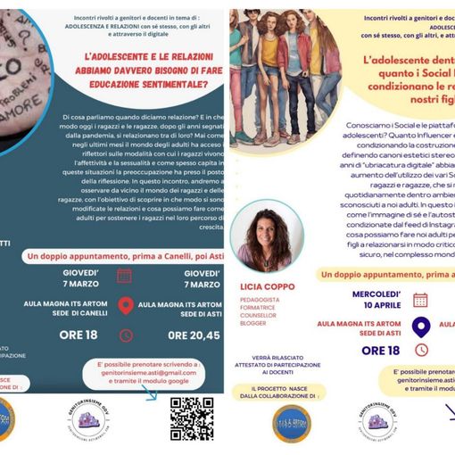 Adolescenti e relazioni: due seminari con esperti in programma ad Asti e Canelli