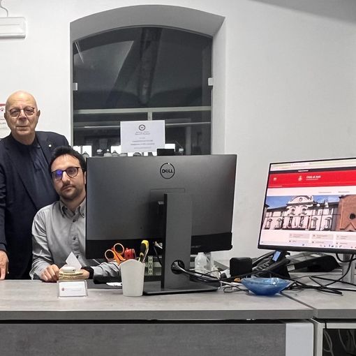 Silvana Bertolotti Delegata provinciale ANIOC, Gianfranco Imerito vice presidente Asti Musei, Luca Migliore curatore del sito