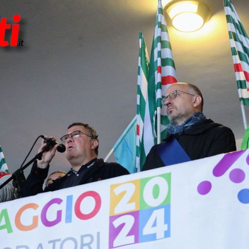 Un momento della manifestazione di questa mattina (Efrem Zanchettin)