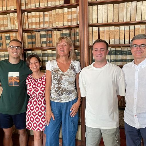 Gli amministratori Giovanni Pelazzo (consigliere), Katia Ascone (Consigliera), Annamaria Tosti (assessore), Alessandro Gallo (Cons.) e Mauro Stroppiana (vice sindaco)