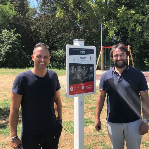 L’assessore alle strutture sportive Arturo Cravera e il sindaco di Nizza Monferrato Simone Nosenzo