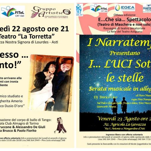 Divertimento assicurato con due serate di teatro amatoriale e la rassegna &quot;E che sia spettacolo...&quot;