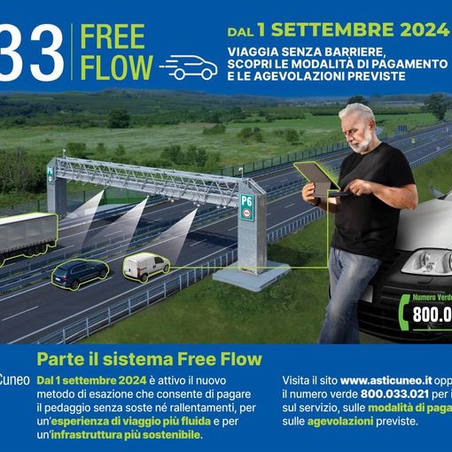 Asti-Cuneo: da oggi è attivo il sistema di pagamento Free Flow