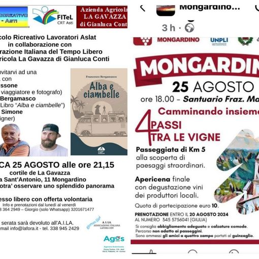Evento di solidarietà a Mongardino