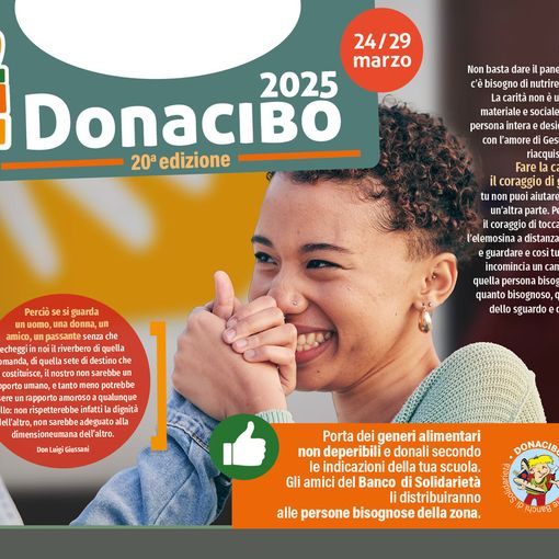 Torna il &quot;Dona Cibo&quot;: settimana di solidarietà nelle scuole per le famiglie in difficoltà