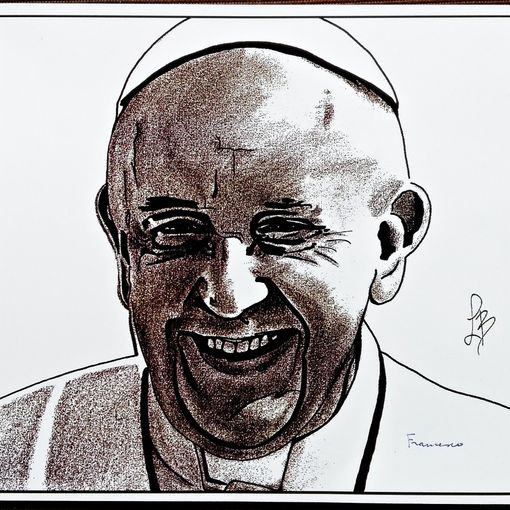 Papa Francesco, opera di Lorenzo Barruscotto