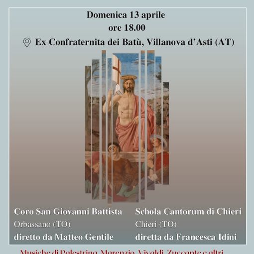 Villanova d’Asti, un concerto gratuito per celebrare la Pasqua
