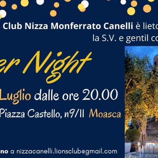 Venerdì 1 luglio al Castello di Moasca la Charter Night del Lions club Nizza Canelli