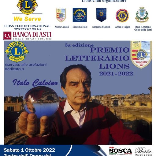 Sabato 1 ottobre la cerimonia del Premio letterario Lions 2021-2022