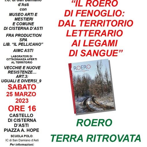 Al Castello di Cisterna torna la presentazione della rivista storica “Roero. Terra ritrovata”