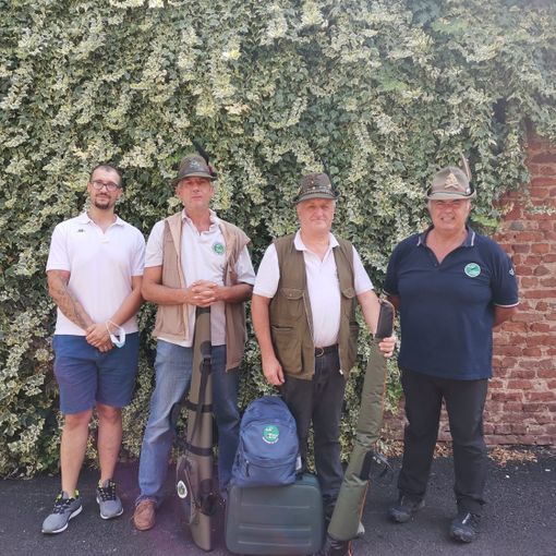 La squadra dei cecchini dello “Sport ANA Asti” con, da sinistra a destra: l'Aggregato Manuel Alongi e gli Alpini Giovanni Capitolo, Dino Cravanzola e Vincenzo Calvo