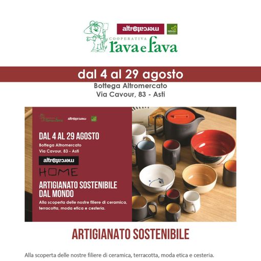 Artigianato sostenibile da tutto il mondo alla Rava e Fava di Asti