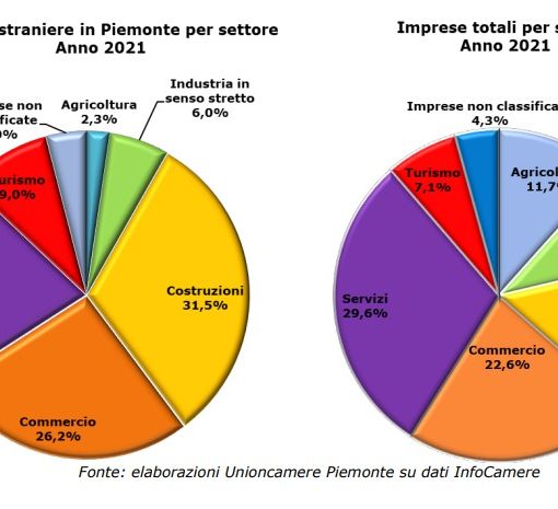 Crescono in Piemonte le imprese straniere. Più 2.303 rispetto al 2020 e +11.627 rispetto al 2011