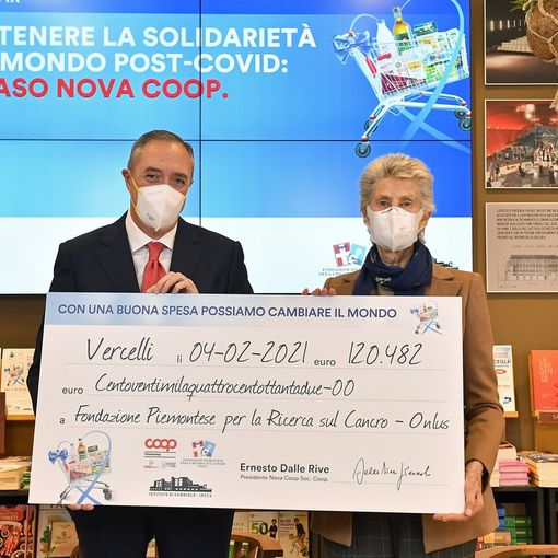 Nova Coop dona 120mila euro alla Fondazione Piemontese per la Ricerca sul Cancro