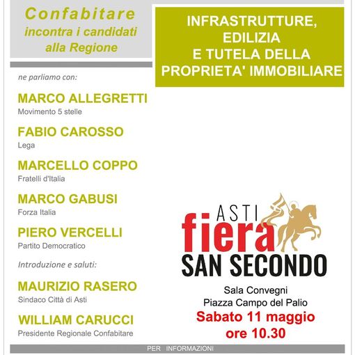 I candidati astigiani alle regionali si confrontano sullo sviluppo del territorio
