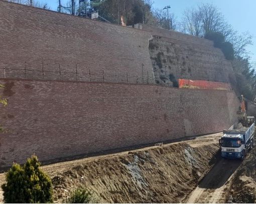 Il cantiere del muraglione moncalvese
