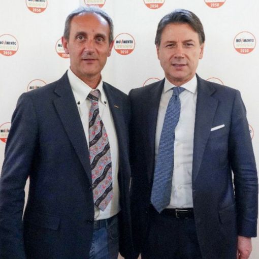Massimo Cerruti con Giuseppe Conte