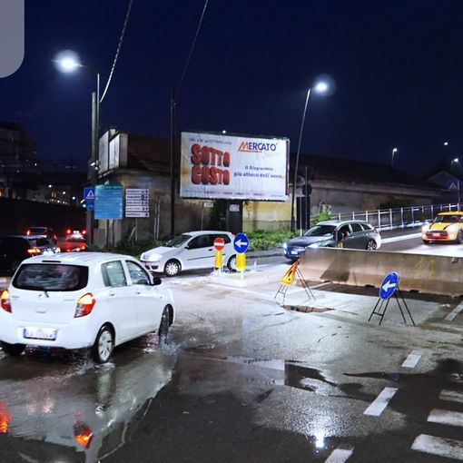 La chiusura del cavalcavia, lo scorso novembre (Merphefoto)