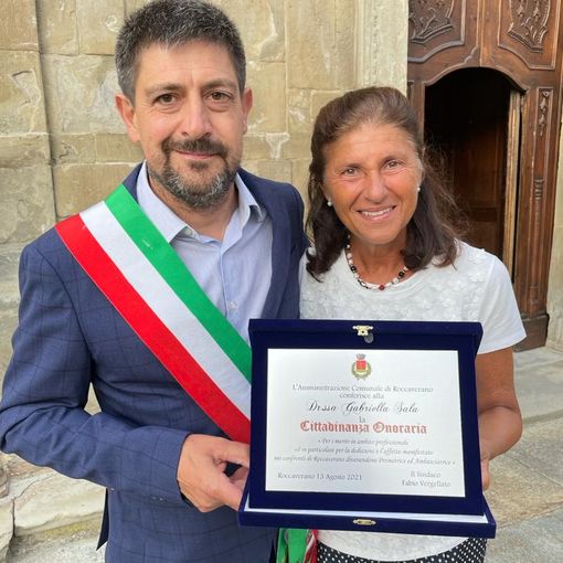 La dottoressa Sala con il sindaco di Roccaverano
