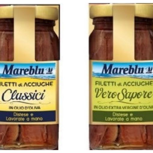 Le etichette dei filetti d'acciuga ritirati dal mercato
