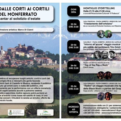 Collage fotografico con locandina e programma della rassegna