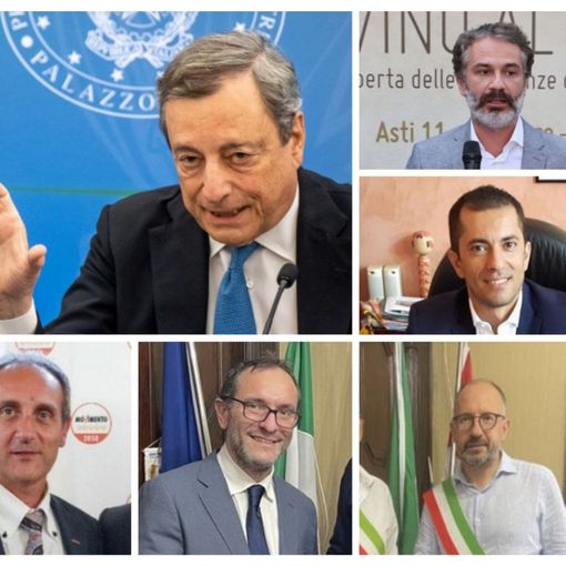 Nel collage fotografico, in senso orario: Mario Draghi, Andrea Giaccone, Maurizio Rasero, Marcello Coppo e Massimo Cerruti