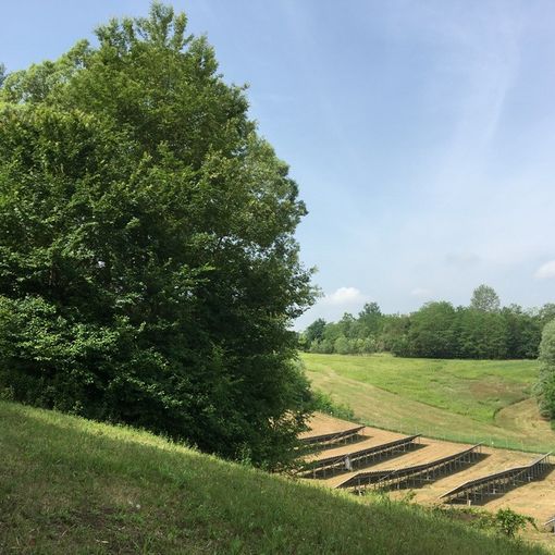 Pannelli solari installati alla ex cava Rdb